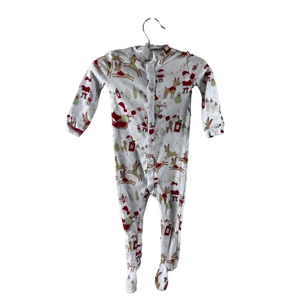 Pottery Barn Kids Santa Christmas Sleeper Footie Pajamas Size 12-18 Months